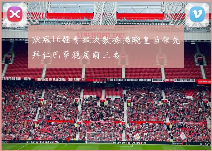 欧冠16强晋级次数榜揭晓皇马领先拜仁巴萨稳居前三名