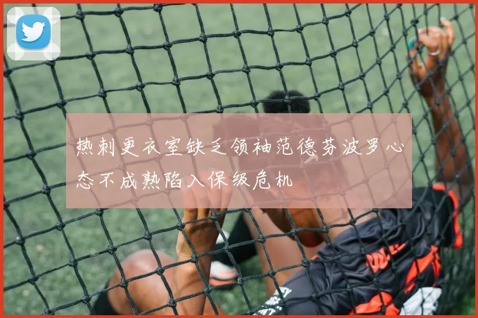 热刺更衣室缺乏领袖范德芬波罗心态不成熟陷入保级危机